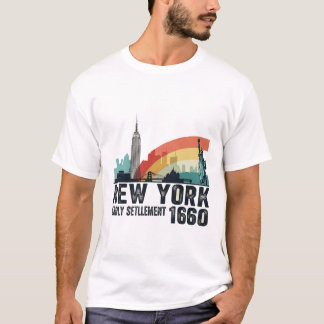 T-shirt New York City 1960 - Vintage Color Skyline Retro G