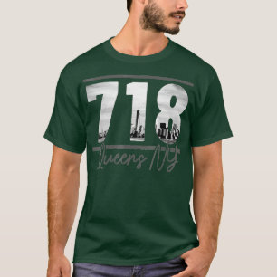 T-shirt New York City 718 Indicatif régional Skyline Queen