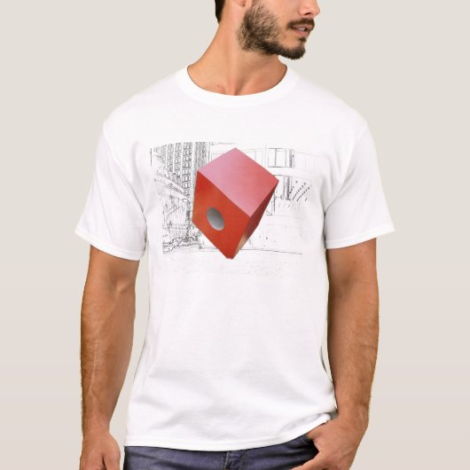 T-shirt New York City - cube rouge en Isamu Noguchi (Devant)
