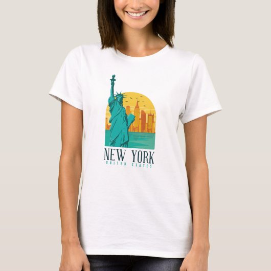 T-shirt New York City, NYC Skyline (Devant)