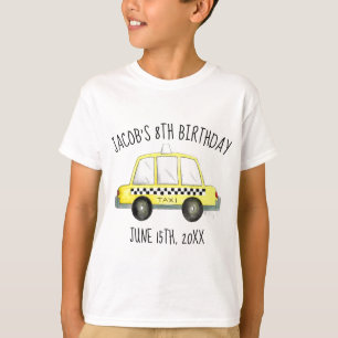 T-shirt New York City NYC Taxi Jaune Tab fête d'anniversai