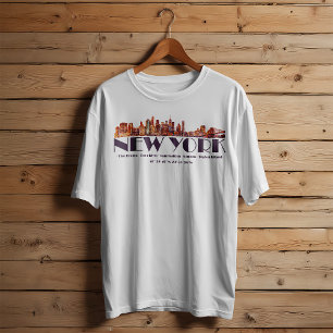 T-shirt New York City Skyline. Boroughs et coordonnées