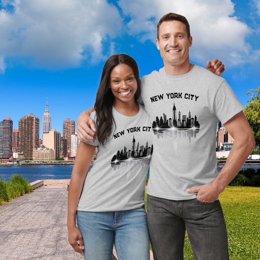 T-shirt New York City Skyline Mens Grey