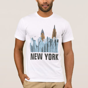 T-shirt New York City tiré par la main, NY