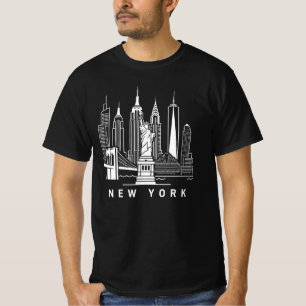 T-shirt New York City Vantage NYC Skyline becomes Vue impr