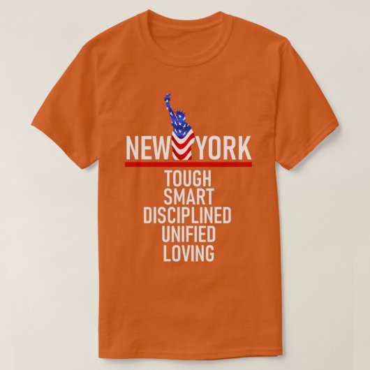 T-shirt New York dur intelligent discipliné unifié et aima (Design devant)