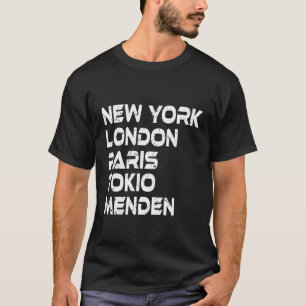 T-shirt New York Londres Tokyo Paris