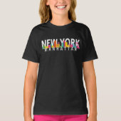 T-shirt New York Manhattan skyline avec palmiers (Devant)
