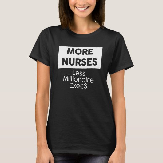 T-shirt New York Nurse Strike More Nurses Less Millionaire (Devant)