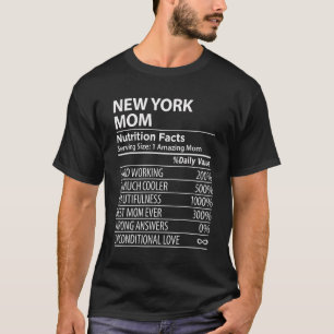 T-shirt NEW YORK NY MOM Nutrition Fiches Femmes États-Unis