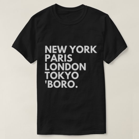 T-shirt New York Paris Londres Tokyo Middlesbrough Boro (Design devant)