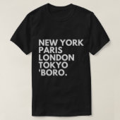 T-shirt New York Paris Londres Tokyo Middlesbrough Boro (Design devant)