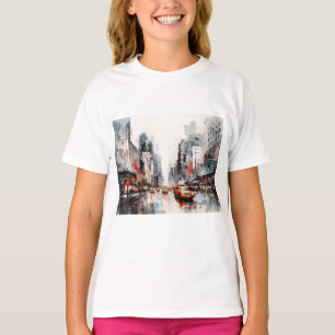 T-shirt New York, paysage peint.