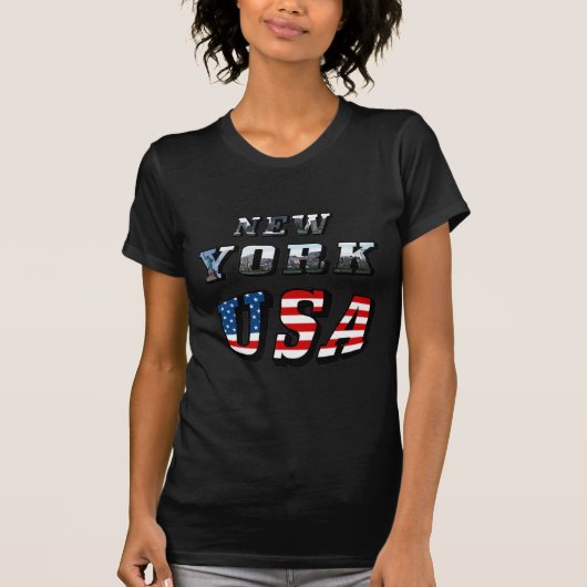 T-shirt New York Picture et USA Text (Devant)