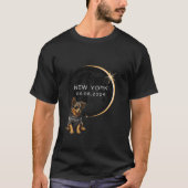 T-shirt NEW YORK Total Solar Eclipse 2024 Funny Chien Glas (Devant)