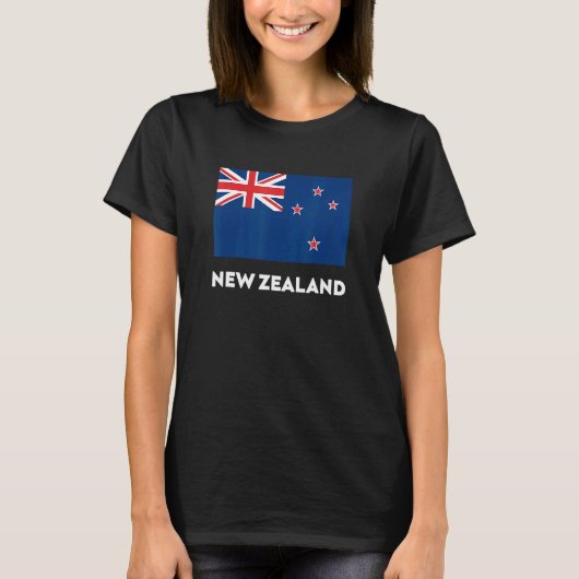 T-shirt New Zealand Flag Blue  White  Red (Devant)
