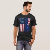 T-shirt New Zealand New Zealand American Flags Proud USA (Devant entier)