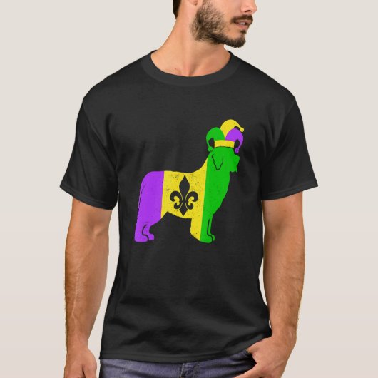 T-shirt Newfoundland Dog Mardi Gras Carnivals Funny Puppy (Devant)