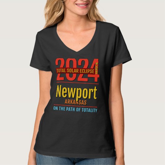 T-shirt Newport Arkansas AR Total Solar Eclipse 2024  4  (Devant)
