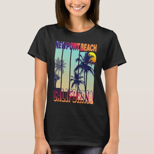 T-shirt Newport Beach California Beach Wave Summer Paradis (Devant)