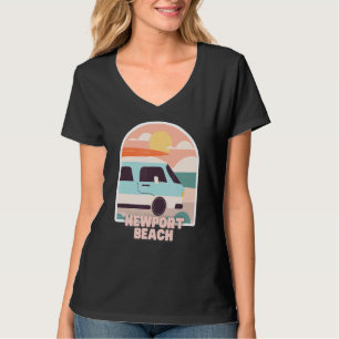 T-shirt Newport Beach Retro Pastel Colors Sun & Surfing Va