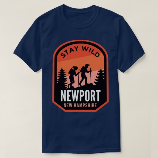T-shirt Newport New Hampshire Randonnée dans la nature (Design devant)