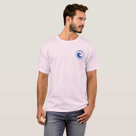 T-shirt Newport RI Blue Ocean Wave Circle Design (Devant entier)
