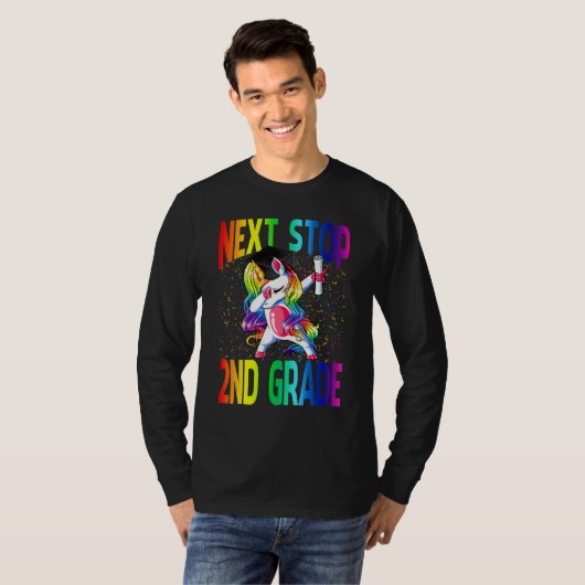 T-shirt Next Stop 2nd Grade Graduation Unicorn (Devant entier)