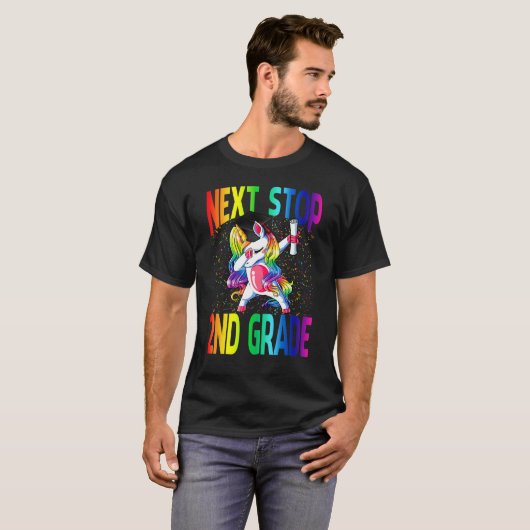 T-shirt Next Stop 2nd Grade Graduation Unicorn (Devant entier)