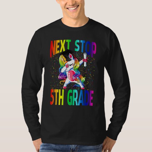 T-shirt Next Stop 5th Grade Graduation Unicorn (Devant)