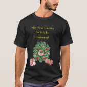 T-shirt Nez de chien dans la couronne Noël (Devant)