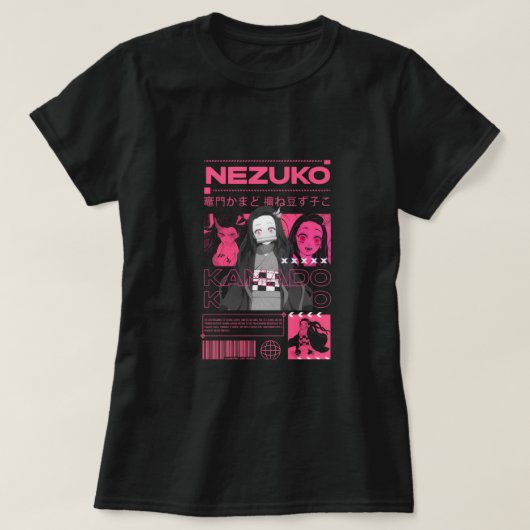 T-shirt Nezuko Kamado // Neon Synthwave Tee (Design devant)