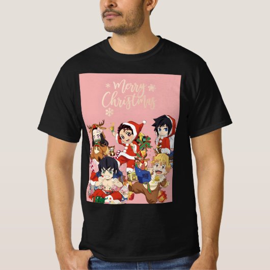 T-shirt Nezuko kamado Noël mignon (Devant)