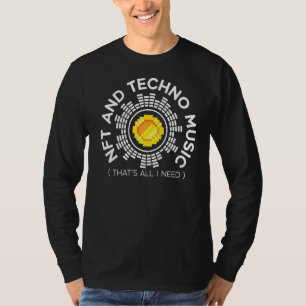 T-shirt Nft Et Techno Music Crypto Jeton Non Funable