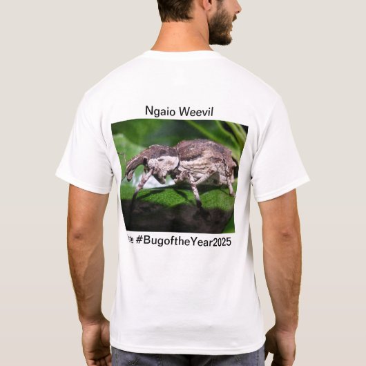 T-shirt Ngaio wevil pour Bug de l'année 2025 (Dos)