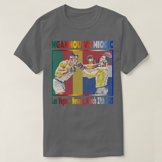 T-shirt Ngannou Vs Drapeaux Miocic Couleurs (Design devant)