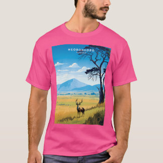 T-shirt Ngorongoro Tanzania Crater Wildlife Travel Poster