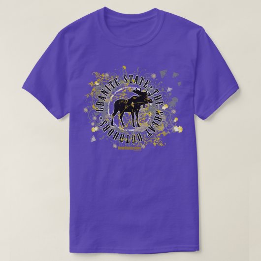 T-shirt NH Moose Medallion Noir et Jaune (Design devant)