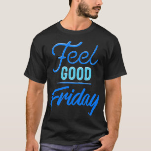 T-shirt N'hésitez pas Vendredi Vintage Cool Bleu Étudiant