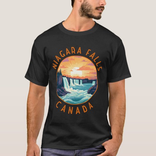 T-shirt Niagara Falls Canada Retro Distressed Circle  (Devant)