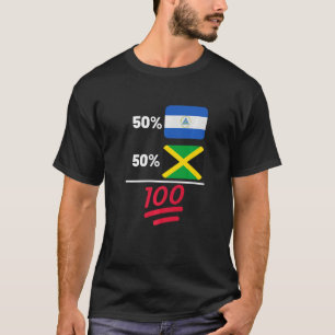 T-shirt Nicaragua Plus Jamaïcain Mix Drapeau Héritage