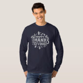 T-shirt Nice Bon thanksgiving texte avec Automne Feuille (Devant entier)