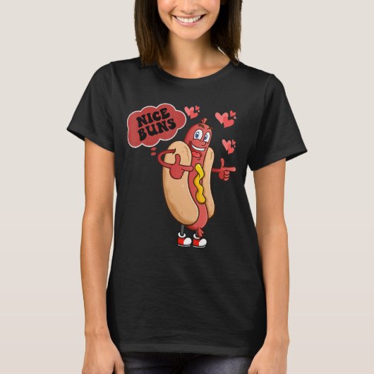 T-shirt Nice Buns Nice Weiner Funny Valentines Day Couple (Devant)