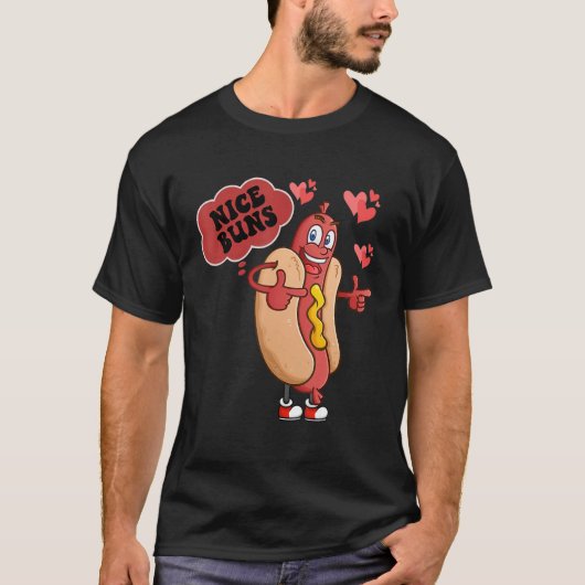 T-shirt Nice Buns Nice Weiner Funny Valentines Jour Couple (Devant)