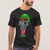 T-shirt Nice Elf Matching Famille Groupe Noël Drôle (Devant)