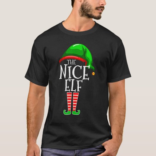 T-shirt Nice Elf Matching Famille Groupe Noël Drôle (Devant)