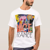 T-shirt Nice France, Chemise murale Graffiti, 2 hommes (Devant)