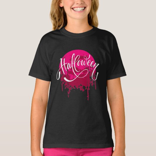 T-shirt Nice Halloween Typographie en Nuit Rouge (Devant)