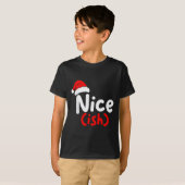 T-shirt Nice (ish) Naughty Angel Funny Christmas List Fami (Devant entier)