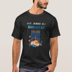 T-shirt Nice juif garçon Hanoukka Menorah Neuf bougies Fun